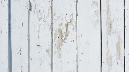 Wall Mural - Weathered White Wooden Planks