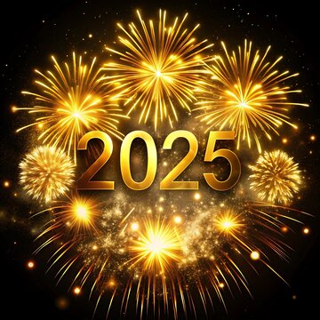 Sparkling Happy new year 2025. the new year in a joyful and festive in 2025