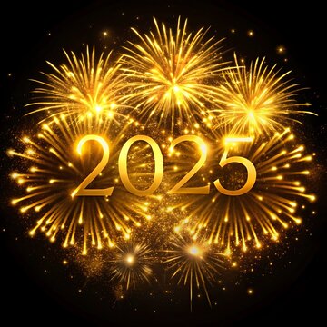 Sparkling Happy new year 2025. the new year in a joyful and festive in 2025