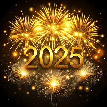 Sparkling Happy new year 2025. the new year in a joyful and festive in 2025