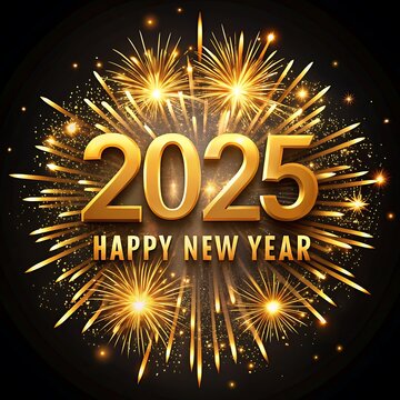 Sparkling Happy new year 2025. the new year in a joyful and festive in 2025