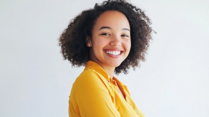 Wall Mural - Happy Young Woman Smiling