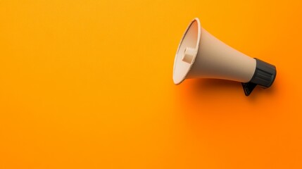 Megaphone on Orange Background