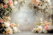 © Prasanth - Maternity backdrop, wedding backdrop, photography background with delicate flowers and vintage wall.
