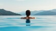 © Photo18@desing - Dynamic shot of a swimmer in an infinity pool, capturing strength and tranquility