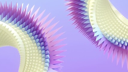 Poster - Loop animation of abstract figures in the form of Moebius rings. 3d rendering