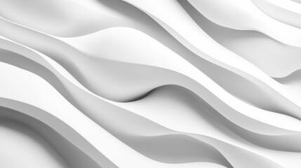 Wall Mural - Fluid White Wave Pattern