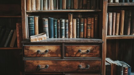 Vintage Library Bookshelf