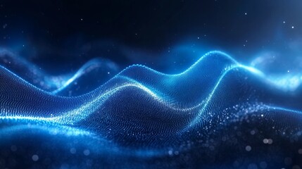 Wall Mural - Abstract Blue Light Waves