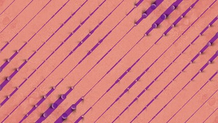 Fototapete - Orange background with purple stripes. 3d rendering loop animation 4K