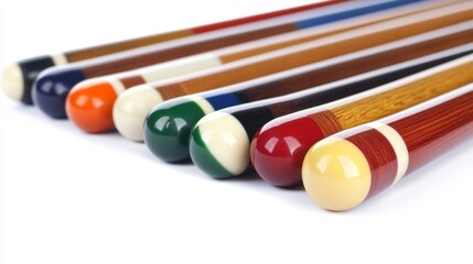 Billiard Cues in a Row