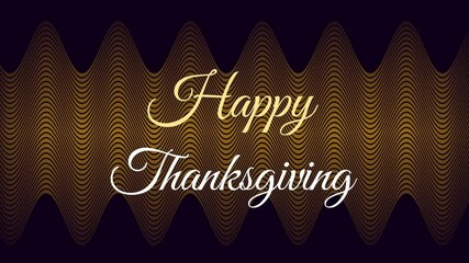 Poster - Animation of happy thanksgiving text over brown patterned background