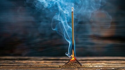 Wall Mural - A close-up of an incense stick on the table