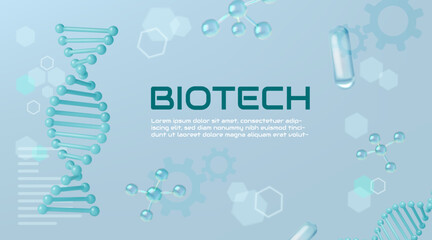 Aufkleber - Science background. DNA molecules. Chemistry and biology research. Medical laboratory. Chromosome code 3D helix. Medicine or biotechnology. Genome mutation. Vector biotechnology banner