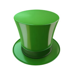 A shiny green top hat, perfect for festive occasions and celebrations. Ideal for St. Patrick's Day or costume events.