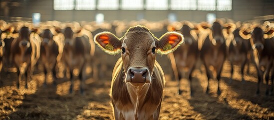 Curious Calf in the Barn