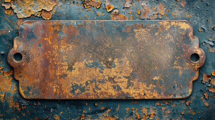 Wall Mural - vintage rusty metal sign with blank space for text grunge background