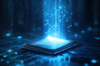 © WETDREAM - A computer chip is lit up in blue light
