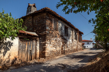 Historical stone houses in Aydin Karacasu Küçükdağlı neighborhood