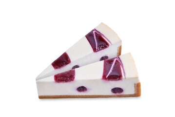 Sticker - Raspberry jam cheesecake on a white isolated background