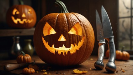 Wall Mural - halloween jack o lantern