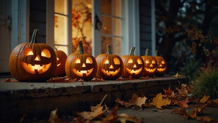 Wall Mural - halloween jack o lantern on halloween