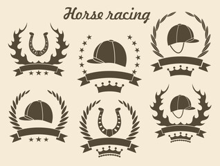 Wall Mural - Horse racing logo. Isolated Horse racing on white background