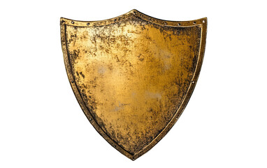 Gold shield isolated on white or transparent background