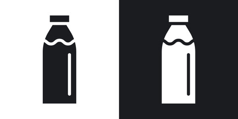 Wall Mural - Milk bottle solid filled icons