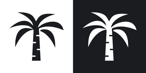 Wall Mural - Palm tree solid filled icons