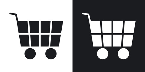 Wall Mural - Shopping cart solid filled icons