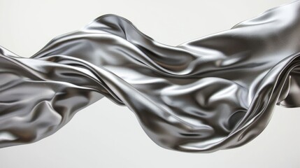 Poster - A close-up shot of a silver cloth on a white surface