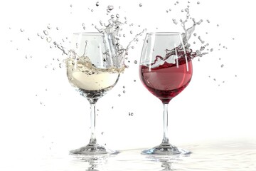 Aufkleber - A pair of wine glasses filled with a drink, suitable for use in food and beverage photography or as a prop in lifestyle shots