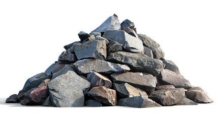 Poster - A natural rock formation with layers of stones stacked on top of each other, suitable for use in illustrations about geology or nature