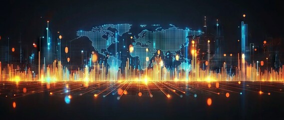 Wall Mural - Taking a look at import-export markets and economic trends by visualizing global trade commodity price dynamics