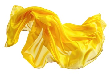 Poster - A high-quality image of a yellow cloth against a white background, perfect for use in textile or design projects