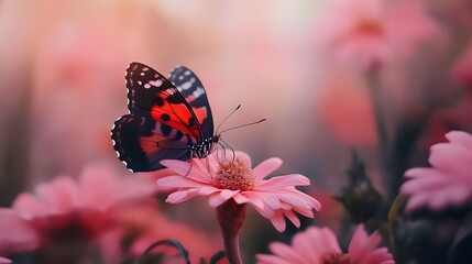 Elegant butterfly resting peacefully in beautiful natural surroundings image