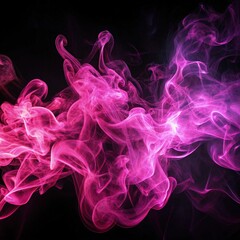 Canvas Print - Chaotic neon smoke on black background creating aurrz standard scale effect. Generative AI