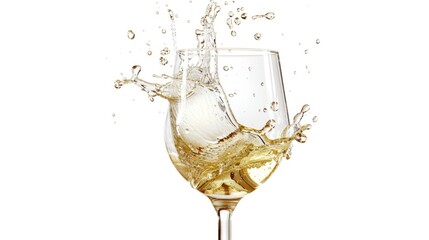 Aufkleber - A glass of red or white wine with a splash of another liquid, perfect for a cocktail party or restaurant use