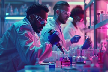 Aufkleber - Group of people working together in a laboratory environment