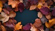 © Irina - Autumn fall leaves frame with empty place for ad text composition background