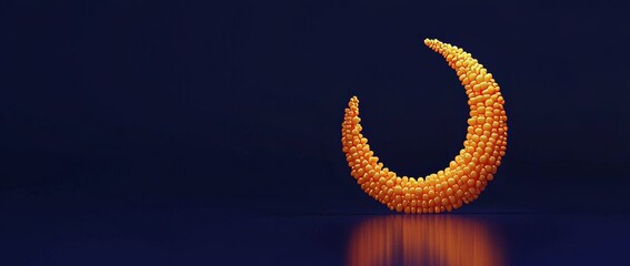 Haunting Candy Corn Moon Spooky Autumn Candy Arrangement Concept with Copy Space for Text Photography of Candy Corn Against Dark Background