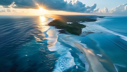 Wall Mural - sunset over the ocean