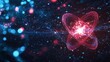 © VIK - Nuclear fission graphic illustration illustrating the scattering of particles and release of energy in a luminous glowing display