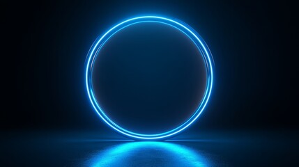 A blue circle with a dark background