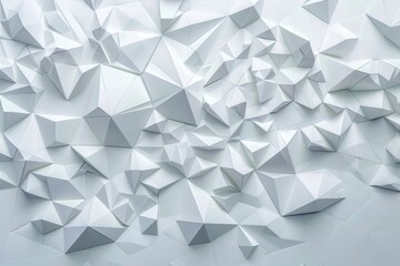 Poster - Intricate shapes and angular forms combine to form a striking white backdrop, showcasing modern design elements highlighted by natural light.