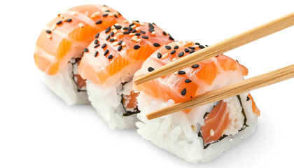 Fresh traditional japanese sushi with salmon