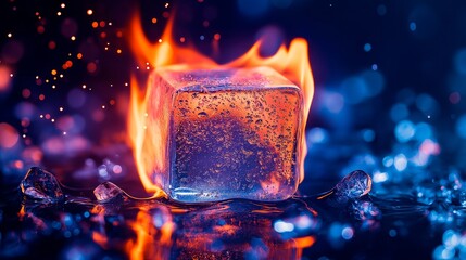 Wall Mural - ice cubes are burning