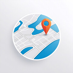 Map with pin icon