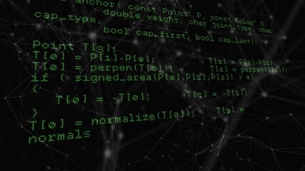 Aufkleber - animation of data processing over network of connections